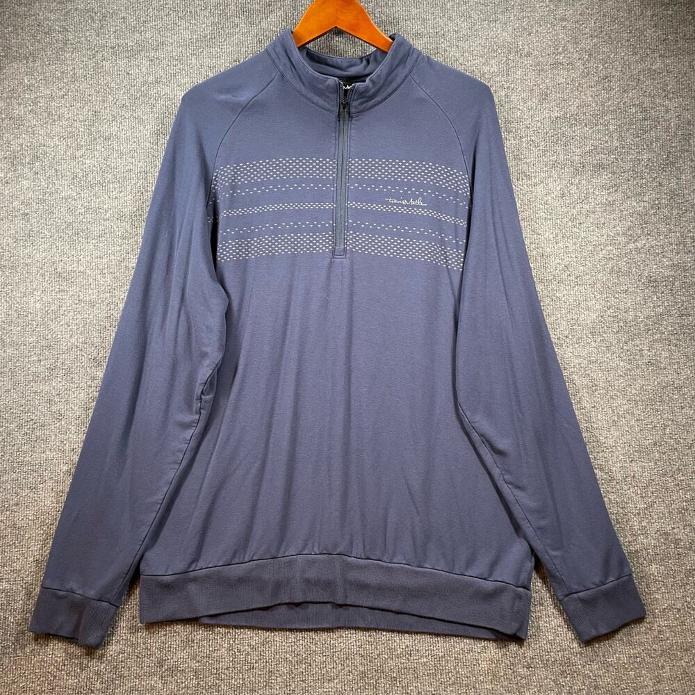 Travis Mathew 1/2 Zip Pullover Shirt Men's XL Blue Long Sleeve Active READ